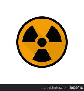 colored icon radiation warning yellow sign in flat. colored icon radiation warning yellow sign, flat