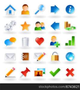 Colored icons. Set of 25 colored icons for websites and online communities