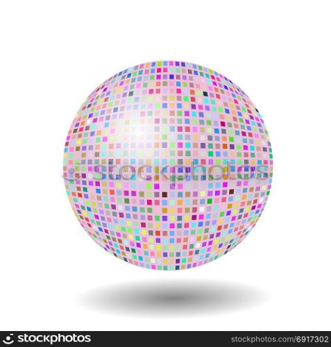 Colored mosaic sphere. Colored mosaic sphere isolated on white background