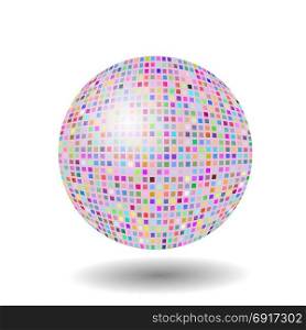 Colored mosaic sphere. Colored mosaic sphere isolated on white background