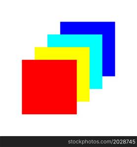 Colored palette. Red, yellow and blue squares. Computer paint. Simple pattern. Hand art. Vector illustration. Stock image. EPS 10.. Colored palette. Red, yellow and blue squares. Computer paint. Simple pattern. Hand art. Vector illustration. Stock image.
