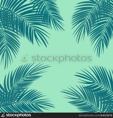 Colored Palm Leaf Vector Background Illustration EPS10. Palm Leaf Vector Background Illustration