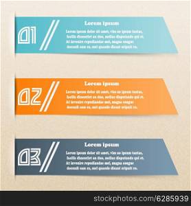 Colored paper banners for infographics. Vector illustration