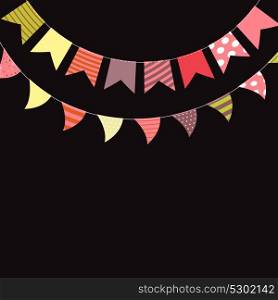 Colored Party Flags Set Vector Illustration. EPS10. Party Flags Set Vector Illustration