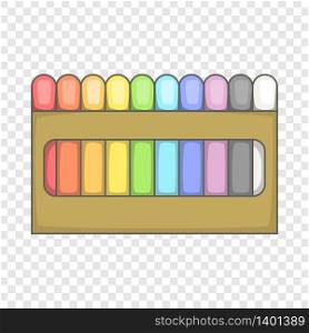 Colored pastel crayon set icon. Cartoon illustration of crayon set vector icon for web design. Colored pastel crayon set icon, cartoon style