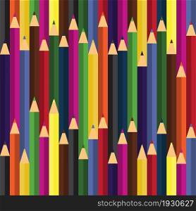 Colored pencils. Seamless pattern. Colorful vector illustration.