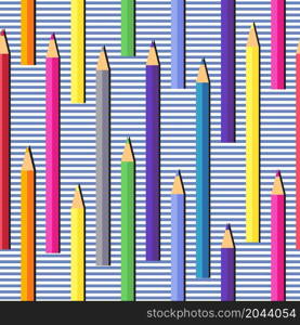 Colored pencils. Seamless pattern. Colorful vector illustration.