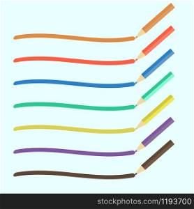 Colored pencils vector. Marker pens icon vector illustration. Colored pencils vector. Marker pens icon