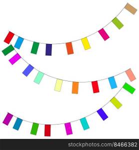 Colored pennants. Party decoration. Vector illustration. stock image. EPS 10.. Colored pennants. Party decoration. Vector illustration. stock image.