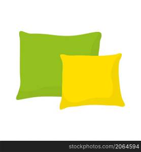 Colored pillow, cushion vector illustration on a white background.