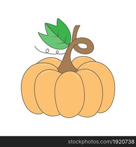 Colored pumpkin silhouette for creative design. Flat style.