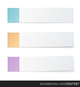 Colored rootlets blank bookmarks set vector illustration