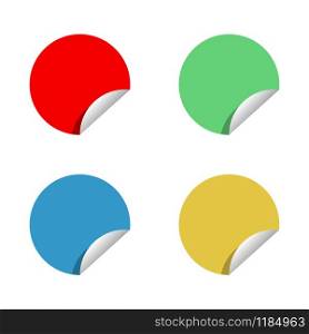 Colored round stickers vector isolated on white background. Colored round stickers vector isolated on white