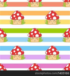 Colored seamless pattern with cute cartoon character. Simple flat vector illustration isolated on white background. Design wallpaper, fabric, wrapping paper, covers, websites.