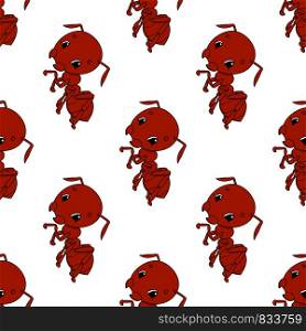 Colored seamless pattern with cute cartoon character. Simple flat vector illustration isolated on white background. Design wallpaper, fabric, wrapping paper, covers, websites.. Happy ant. Colored seamless pattern with cute cartoon character. Simple flat vector illustration isolated on white background. Design wallpaper, fabric, wrapping paper, covers, websites.