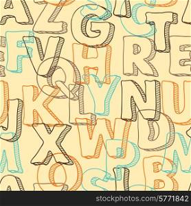 Colored seamless pattern with letters of alphabet.. Colored seamless pattern with letters of alphabet