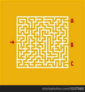 Colored square labyrinth. Kids worksheets. Activity page. Game puzzle for children. Find the right path. Maze conundrum. Vector illustration. Colored square labyrinth. Kids worksheets. Activity page. Game puzzle for children. Find the right path. Maze conundrum. Vector illustration.