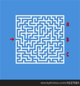Colored square labyrinth. Kids worksheets. Activity page. Game puzzle for children. Find the right path. Maze conundrum. Vector illustration. Colored square labyrinth. Kids worksheets. Activity page. Game puzzle for children. Find the right path. Maze conundrum. Vector illustration.