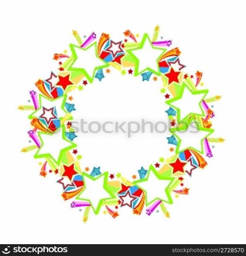 colored stars on white background