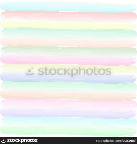 Colored stripes background vector illustration. Horizontal strokes in watercolor. Brush lines template