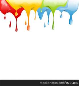 Colored varnish dripping in abstract shape