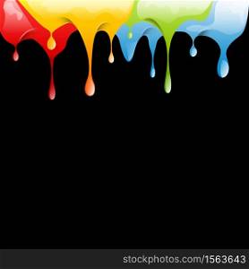 Colored varnish dripping in abstract shape
