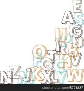 Colored vector bacground with letters of alphabet.. Colored vector bacground with letters of alphabet