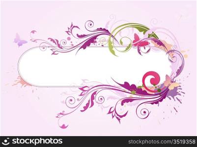 Colored vector background with floral ornament