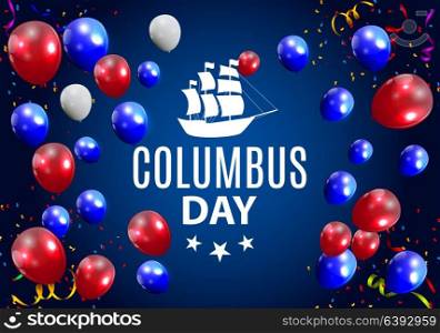Colored Vector Illustration of Columbus Day. EPS10. Vector Illustration of Columbus Day
