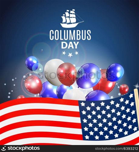 Colored Vector Illustration of Columbus Day. EPS10. Vector Illustration of Columbus Day