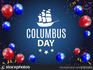 Colored Vector Illustration of Columbus Day. EPS10. Vector Illustration of Columbus Day