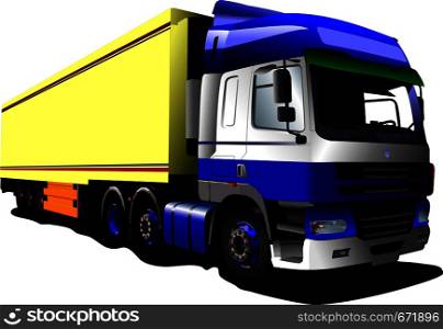 Colored Vector illustration of mini-truck. Vector illustration