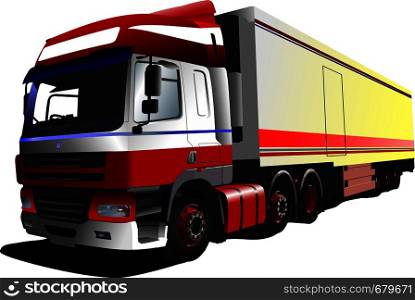 Colored Vector illustration of mini-truck. Vector illustration