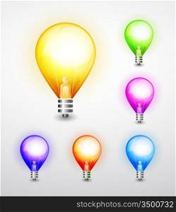 Colored vector light bulbs