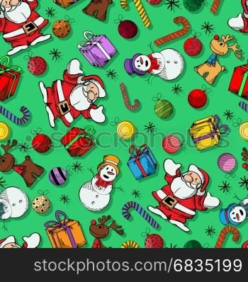 Colored Winter holidays seamless pattern design
