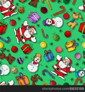Colored Winter holidays seamless pattern design
