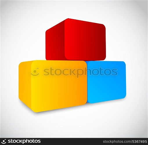 Colorfu cubes. Abstract bright illustration