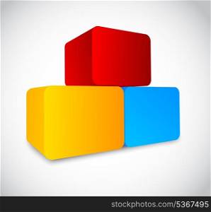 Colorfu cubes. Abstract bright illustration