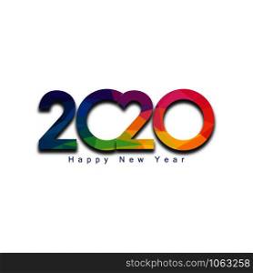 Colorful 2020 font design. Happy New Year Banner with colorful 2020 Numbers on White Background.