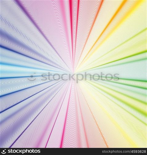 Colorful 3d background with abstract waves, lines. Bright color curves, swirl. Motion design. Colourful vector decoration