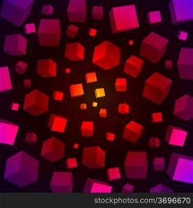 Colorful 3D cubes vector background. EPS10 file.