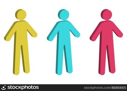 Colorful 3d men. Avatar, human, person, people icon. Vector illustration. EPS 10.. Colorful 3d men. Avatar, human, person, people icon. Vector illustration.