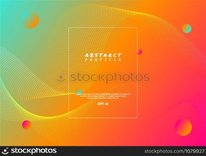 Colorful abstract background particle wave movement circle shape with space for text. vector illustration