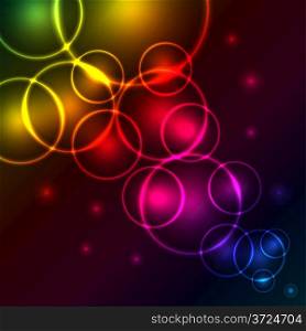 Colorful abstract bubbles background with copy space.