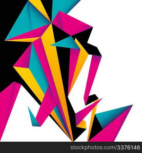 Colorful abstract composition with designed shapes