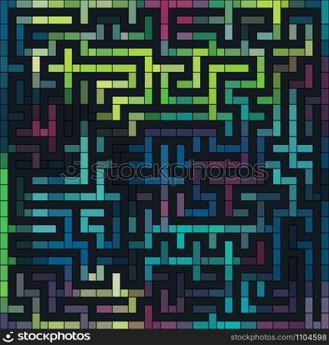 Colorful abstract decorative vector grunge labyrinth background. Colorful vector grunge labyrinth