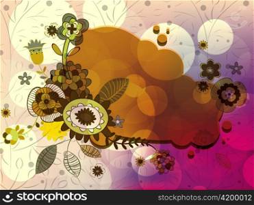 colorful abstract floral frame vector illustration