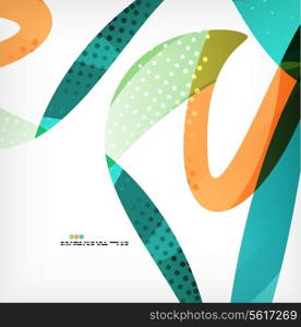 Colorful abstract flowing shapes with dotted texture on grey background