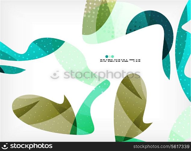 Colorful abstract flowing shapes with dotted texture on grey background
