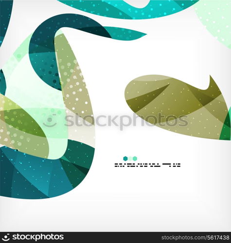 Colorful abstract flowing shapes with dotted texture on grey background